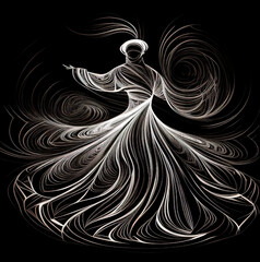 Wall Mural - Logo, a Turkish Sufi Dervish dancer