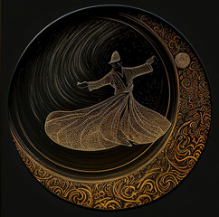 Wall Mural - Logo, a Turkish Sufi Dervish dancer