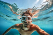 © ADDICTIVE STOCK - Man's Underwater Adventure Selfie. Generative AI