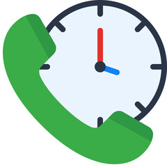 Wall Mural - Phone Call Clock Icon