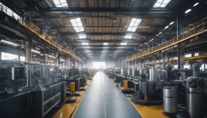 Wall Mural - Large hall with machinery and technology