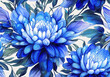 Niebieska tapeta w kwiaty