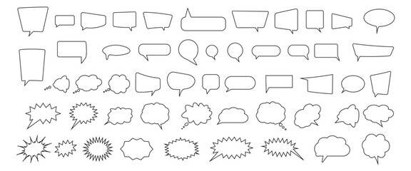 Wall Mural - set of speech bubble icon. talk or cloud speech bubbles collection.