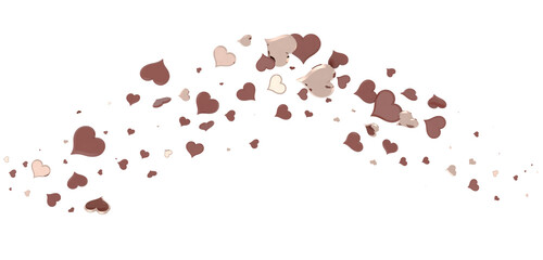 Wall Mural -  Falling love heart confetti 3d illustration