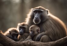 Baboons Cuddling