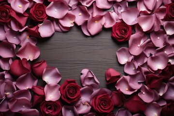 Aufkleber - A collection of various flower petals arranged in a bunch sitting on a table with copy space