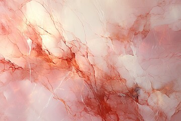 Poster - intricate and vibrant red and white patterns found in a marble texture.