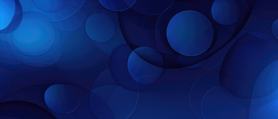 Vibrant blue circles overlapping in a modern geometric pattern on a dark background.
