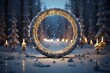 Elegantly designed 3D circle frame background perfect for Merry Christmas and Happy New Year