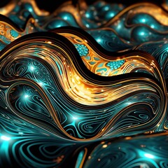 Poster - Colorful Abstract Fractal Art Background
