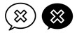 Chat bubble cross icon