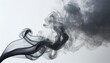 grey smoke puff white background and studio with no people with fog in the air smoking smog swirl and with smoker art from cigarette or pollution with graphic space for incense creativity