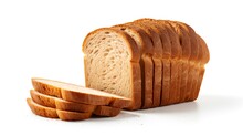 Sliced Bread Isolated On White Background. Close-up.