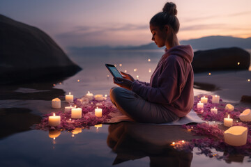 Aufkleber - a person practicing digital detox, dedicating time away from screens for mental well-being. concept 