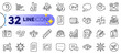 © blankstock - Outline set of Pencil, Framework and Accounting line icons for web with Document, Digestion, Map thin icon. Quiz test, Teamwork, Lgbt pictogram icon. Keywords, Video conference. Vector