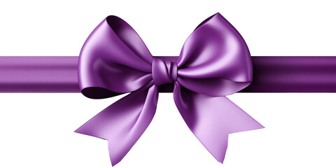 Wall Mural - purple ribbon and bow isolated against transparent background