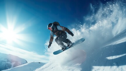 Man snowboarding