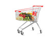 © Pixel-Shot - Shopping cart full of food on white background