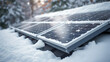 solar panels on roof covered in snow