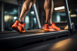treadmill legs close up. Generative ai