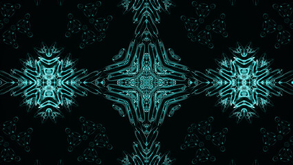Poster - Abstract kaleidoscope with geometric pattern. Kaleidoscopic background design. Hypnotic background. Colorful abstract kaleidoscope animation with sparkling patterns. Jewelry background. 3d rendering