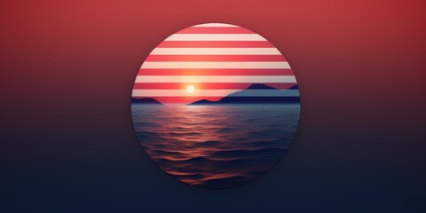 Poster - A beautiful sunset over a calm body of water. Perfect for adding a peaceful and serene touch to any project