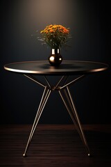 Poster - A table with a vase of flowers, suitable for home decor or interior design projects