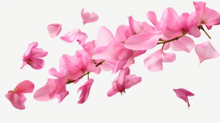 Poster - A beautiful bunch of pink flowers flying in the air. Perfect for adding a touch of elegance to any project or design
