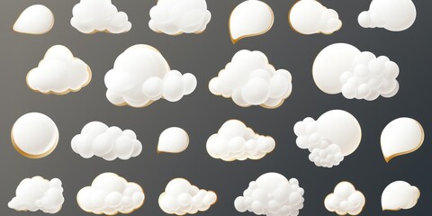 Poster - White clouds floating against a black background. Suitable for various design projects