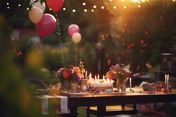 Poster - A table with a bunch of candles. Can be used for creating a cozy atmosphere or for decoration purposes