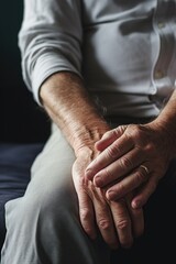 Aufkleber - A close-up image of a person's hands. This versatile picture can be used to convey emotions, teamwork, support, or connection.