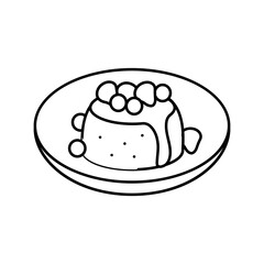 Poster - panna cotta italian cuisine line icon vector. panna cotta italian cuisine sign. isolated contour symbol black illustration