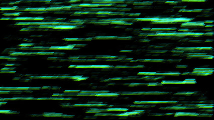 Fototapete - Green matrix glitch, distorted texture background. Modern effect of damaged wallpaper of noisy blocks. For game screens, web-sites, designs, banners and business. 3D rendering.