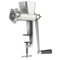 Poster - manual meat grinder. 3d rendering isolated on transparent background