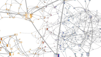 Poster - network shape. Abstract 3D render