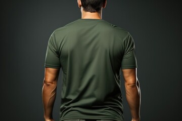 Man in Green Shirt Backside Generative AI