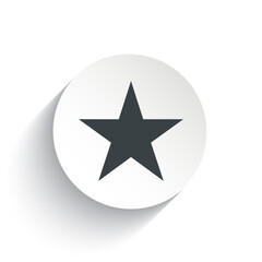 Wall Mural - An icon star with the circle background plus the shadow behind of it.