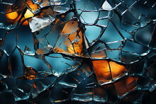 Close-up Of Broken Glass Texture