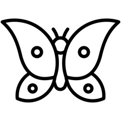 Wall Mural - butterfly black outline icon, related to spring theme.