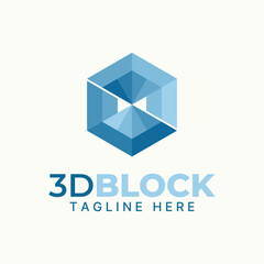 Poster - Logo design graphic concept abstract creative premium vector stock 3D infinity hexagon hole illustration. Related mathematic manipulation shape colour