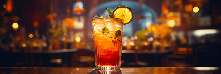 Close-up of a delicious looking cocktail glass on glittery background.