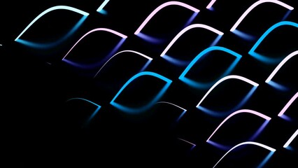 Aufkleber - Moving luminous lines with reflection in dark space. Design. Beautiful luminous lines create pattern with reflection. Lines with reflection in form of droplets move in dark space