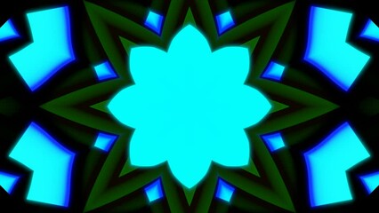 Poster - Pulsating pattern with psychedelic effect. Design. Floral pattern with colored center pulsates in motion. Psychedelic pattern with pulsating center