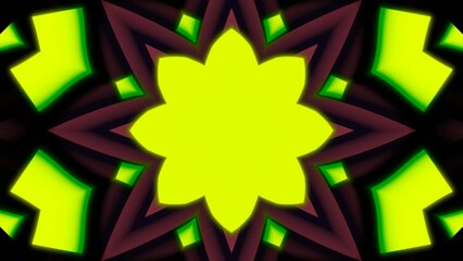 Poster - Moving pattern with pulsating shapes. Design. Star pattern with geometric shapes and psychedelic effect. Psychedelic pulsation of geometric pattern center