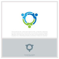 Canvas Print - Global Community Logo Icon Elements Template. Community human Logo template vector. Community health care. Abstract Community logo