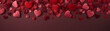 A vibrant display of love and passion, captured in a stunning array of carmine and maroon hearts on valentine's day, evoking feelings of warmth and admiration through the art of red