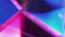 Refraction Background. Iridescent Sparkling Glow. Kaleidoscope Prism. Neon Purple Pink Shiny Rays Abstract Festive Luminous Glitter Glass Motion Art.