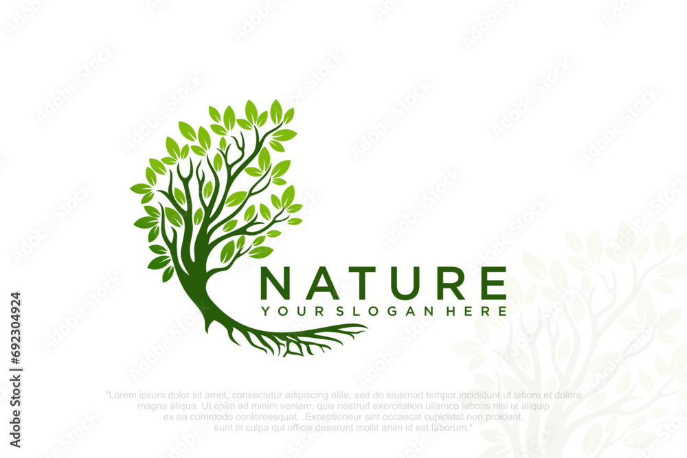 Root Of The Tree logo . icon silhouette of a tree . Vector illustration ...