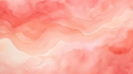 Wall Mural - Abstract watercolor background. Coral color. Blurred texture, reminiscent of waves and clouds, haze