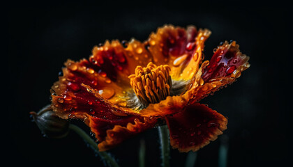 Canvas Print - Vibrant gerbera daisy showcases natural beauty in close up macro shot generated by AI